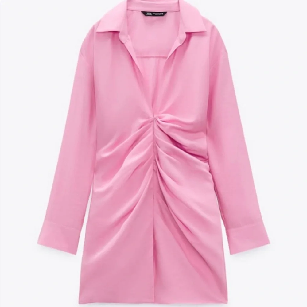 Zara Ruched Pink Dress - Picture 3 of 3